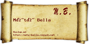 Máté Bella névjegykártya